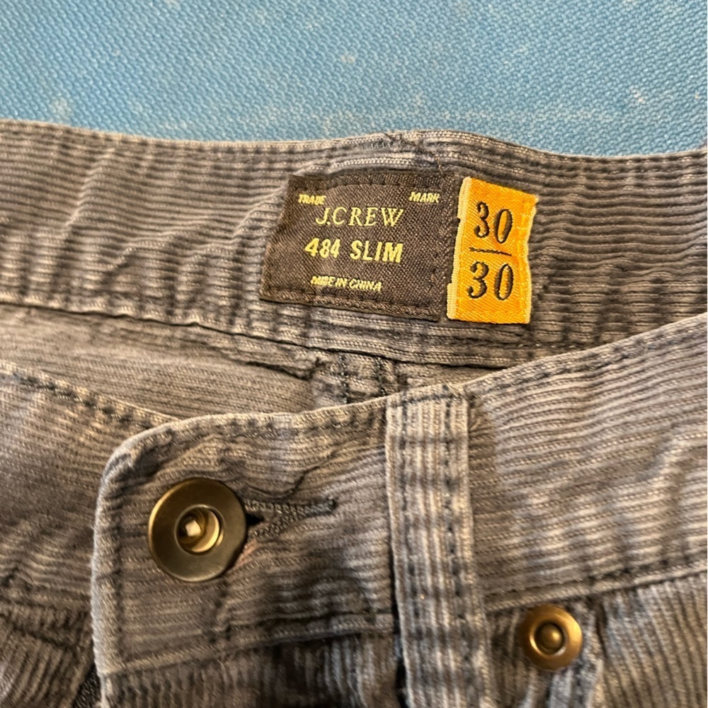 Men’s J Crew Flex Corduroy Pants 484 blue 30x30 Slim fit - Picture 2 of 4